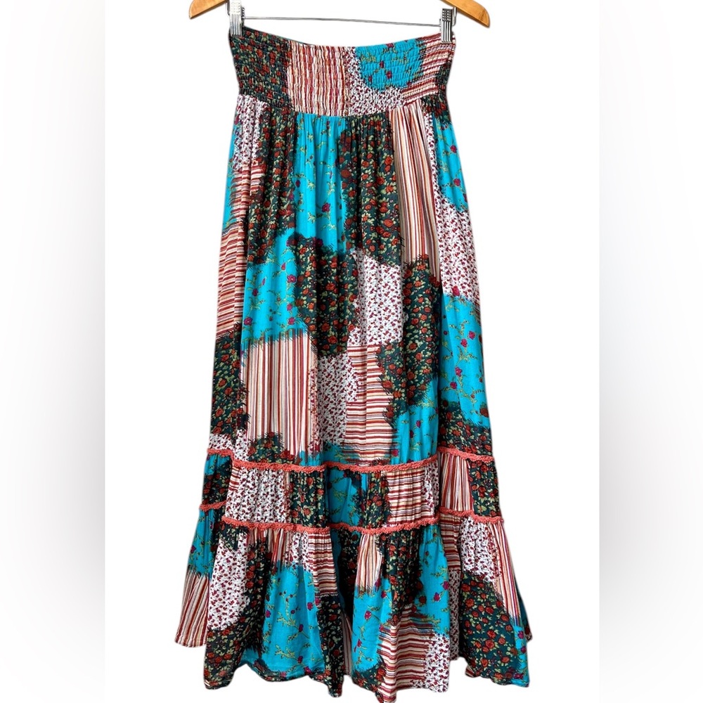 Bohemian Floral Patchwork Fairy Maxi Skirt - Sz S/M